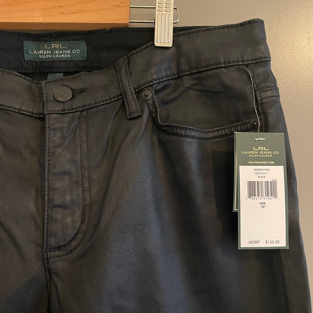 ❄️ Ralph Lauren Black Coated Jeans - Picture 2 of 2